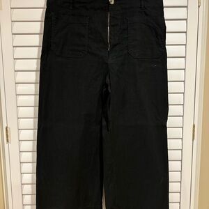 Anthropologie Colette Cropped Black Wide Leg Pants